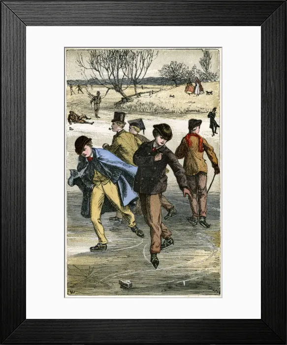 Framed Print : Ice skating, 19th century(?) Framed Print : Ice skating, 19th century(?)