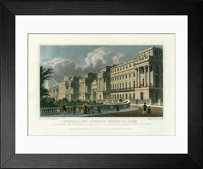 Framed Print : Cumberland Terrace, Regents Park, London, 1827. Artist: J Tingle Framed Print : Cumberland Terrace, Regents Park, London, 1827. Artist: J Tingle