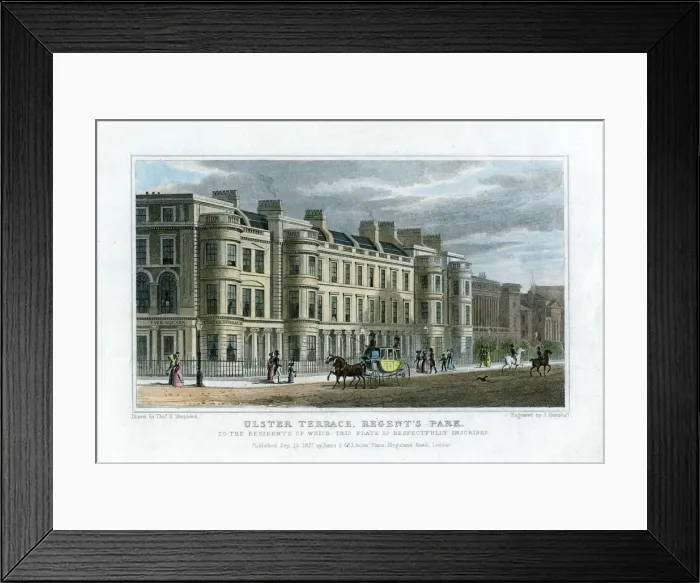 Framed Print : Ulster Terrace, Regents Park, London, 1827. Artist: J Henshall Framed Print : Ulster Terrace, Regents Park, London, 1827. Artist: J Henshall