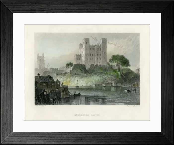 Framed Print : Rochester Castle, Kent, mid 19th century. Artist: Henry Adlard Framed Print : Rochester Castle, Kent, mid 19th century. Artist: Henry Adlard