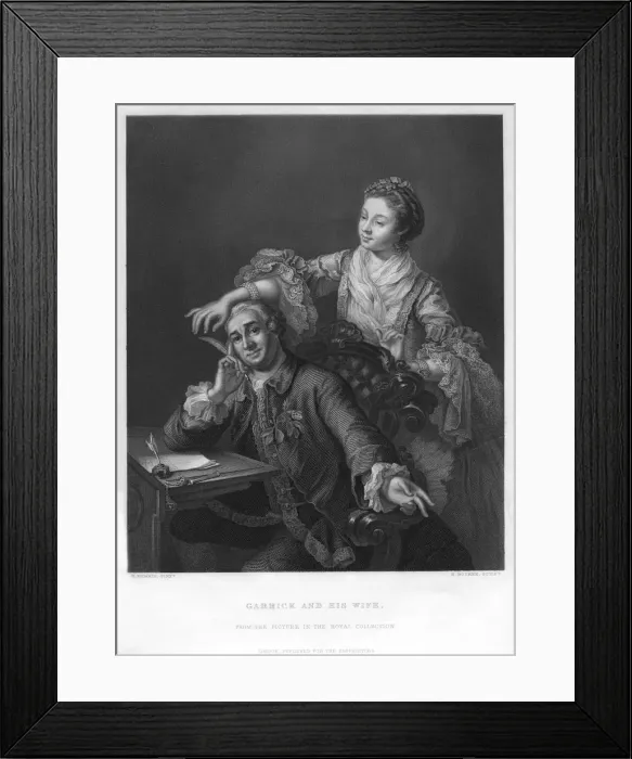 Framed Print : Garrick and his Wife, 1757 (19th century). Artist: H Bourne Framed Print : Garrick and his Wife, 1757 (19th century). Artist: H Bourne