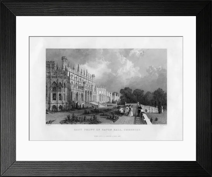 Framed Print : East front of Eaton Hall, Cheshire, 1845. Artist: Frederick James Havell Framed Print : East front of Eaton Hall, Cheshire, 1845. Artist: Frederick James Havell