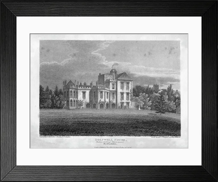 Framed Print : Holywell House, Hertfordshire, 1806. Artist: J Storer