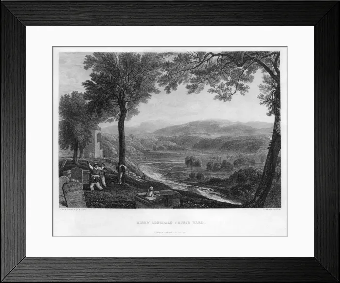 Framed Print : Kirby Lonsdale Church Yard, 19th century. Artist: C Heath Framed Print : Kirby Lonsdale Church Yard, 19th century. Artist: C Heath