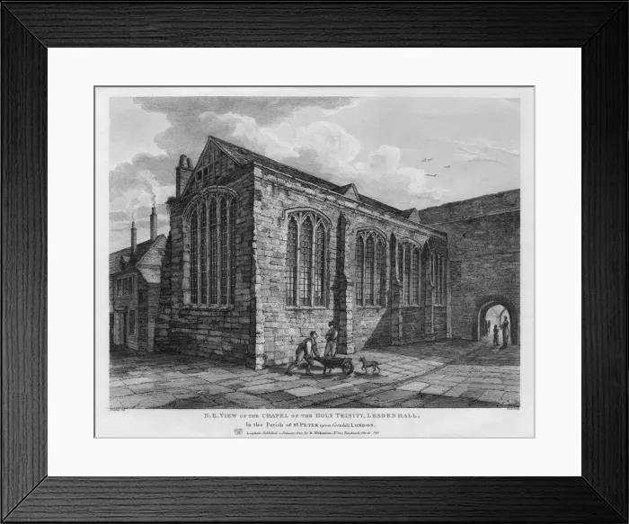 Framed Print : North-east view of the Chapel of the Holy Trinity, Leadenhall, London, 1825. Artist: Thomas Dale
