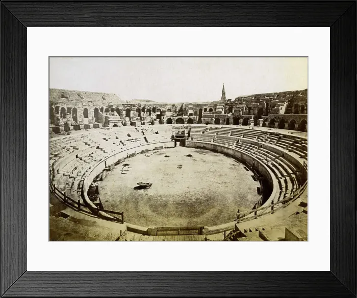 Framed Print : Roman amphitheatre, Nimes, France, late 19th or early 20th century Framed Print : Roman amphitheatre, Nimes, France, late 19th or early 20th century