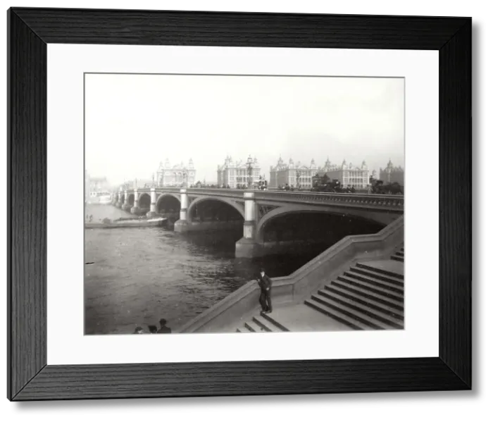 Framed Print : Westminster Bridge and St Thomass Hospital, London, 1887 Framed Print : Westminster Bridge and St Thomass Hospital, London, 1887