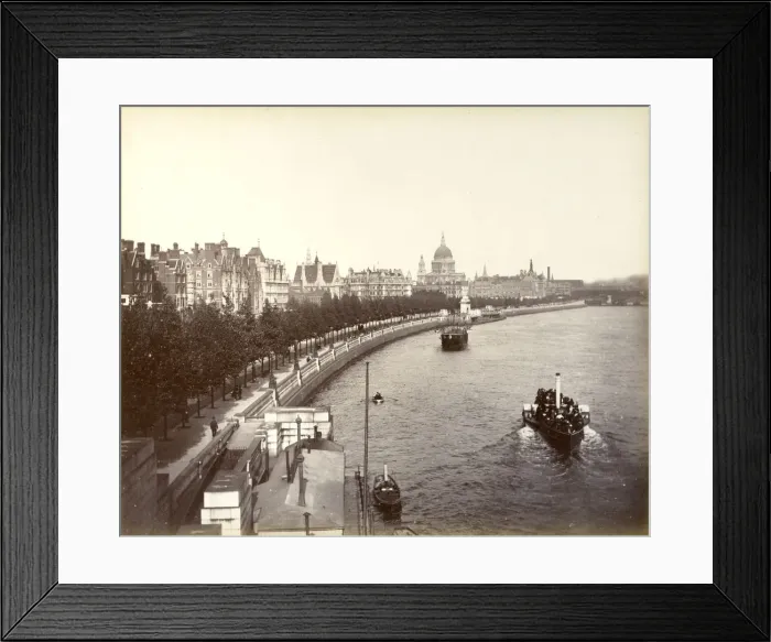 Framed Print : Victoria Embankment, showing Temple Gardens and St Pauls Cathedral, London, 1887 Framed Print : Victoria Embankment, showing Temple Gardens and St Pauls Cathedral, London, 1887