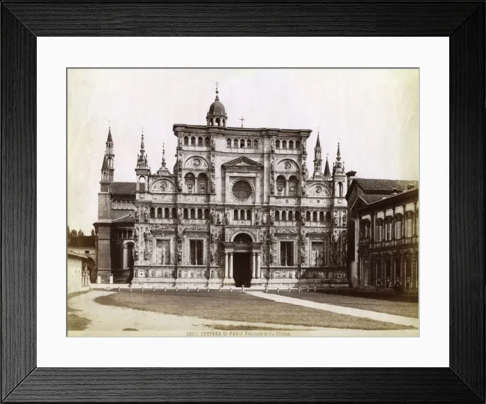 Framed Print : Facade, Church of the Certosa di Pavia (Charterhouse of Pavia) Lombardy, northern Italy, 1890 Framed Print : Facade, Church of the Certosa di Pavia (Charterhouse of Pavia) Lombardy, northern Italy, 1890