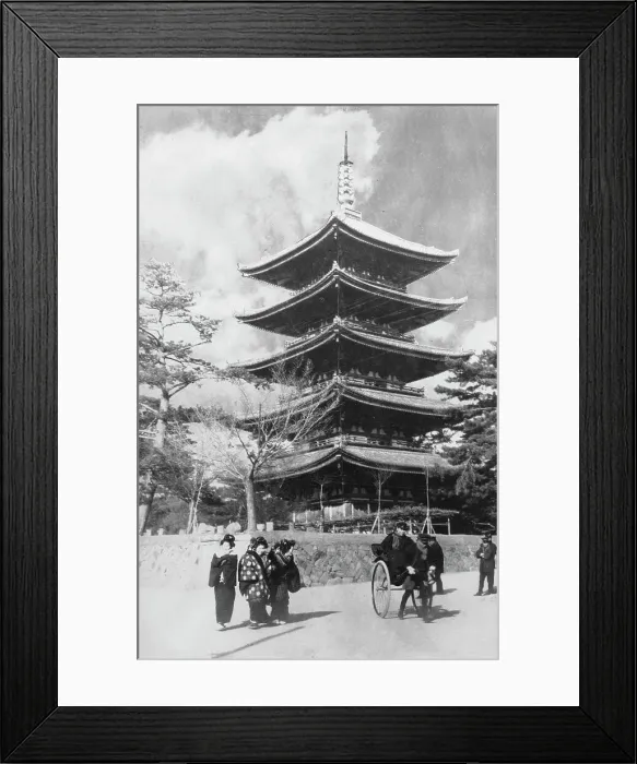Framed Print : Pagoda, Nara, Japan, late 19th or early 20th century Framed Print : Pagoda, Nara, Japan, late 19th or early 20th century