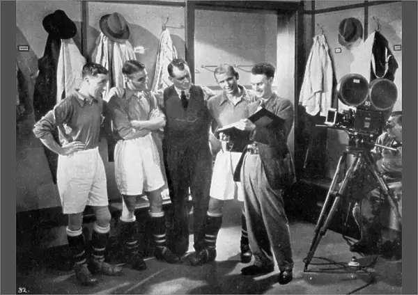 A pause for instruction from film producer Anthony Asquith, Twickenham, London, c1932
