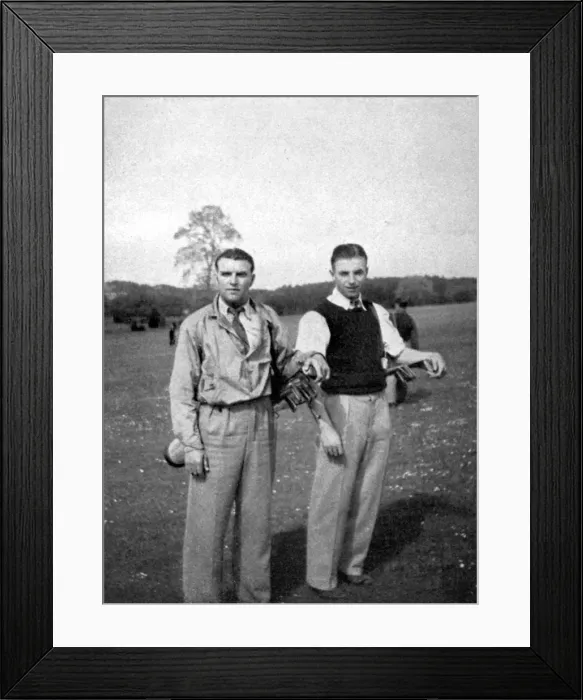 Framed Print : Stanley Matthews and Eddie Hapgood pause between shots during a round of golf, 1945 Framed Print : Stanley Matthews and Eddie Hapgood pause between shots during a round of golf, 1945