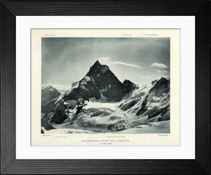 Framed Print : The Matterhorn from the Col d Herens, Switzerland, c1900. Artist: J Brunner Framed Print : The Matterhorn from the Col d Herens, Switzerland, c1900. Artist: J Brunner