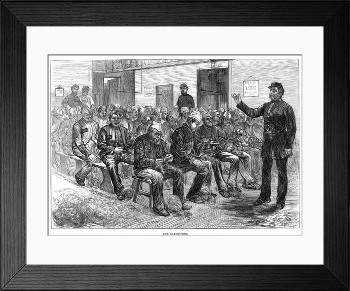 Framed Print : The oakum-shed, Clerkenwell Prison, London, 1874 Framed Print : The oakum-shed, Clerkenwell Prison, London, 1874