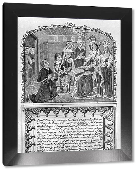 Earl Rivers presents his book to King Edward IV, c1477 (late 18th or early 19th century(?)). Artist: Charles Grignion