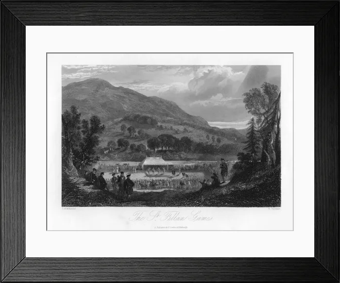 Framed Print : The St Fillan Games, Scotland, 19th century(?). Artist: W Forrest Framed Print : The St Fillan Games, Scotland, 19th century(?). Artist: W Forrest