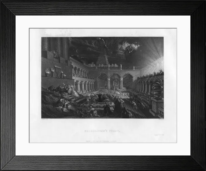 Framed Print : Belshazzars Feast, 19th century(?). Artist: J Horsburgh Framed Print : Belshazzars Feast, 19th century(?). Artist: J Horsburgh