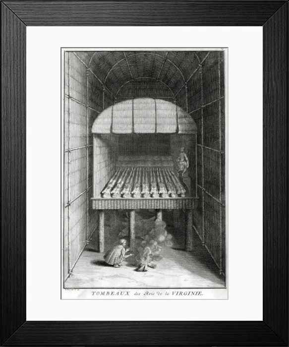 Framed Print : Tombs of the Virginian kings, c1734. Artist: Bernard Picart Framed Print : Tombs of the Virginian kings, c1734. Artist: Bernard Picart