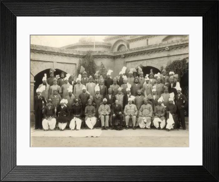 Framed Print : Shahpur district police officers group, India, 1937-1938. Artist: Mool Chand & Son Framed Print : Shahpur district police officers group, India, 1937-1938. Artist: Mool Chand & Son