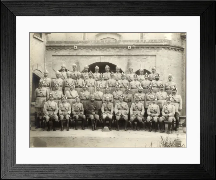 Framed Print : Shahpur district police officers group, India, 1937-1938. Artist: Mool Chand & Son Framed Print : Shahpur district police officers group, India, 1937-1938. Artist: Mool Chand & Son