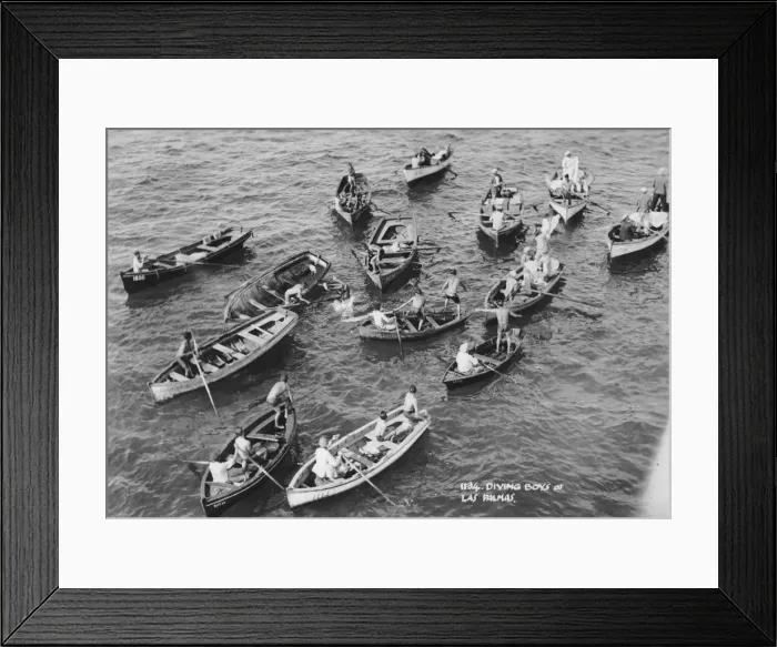 Framed Print : Diving boys at Las Palmas, Gran Canaria, Canary Islands, Spain, 20th century Framed Print : Diving boys at Las Palmas, Gran Canaria, Canary Islands, Spain, 20th century