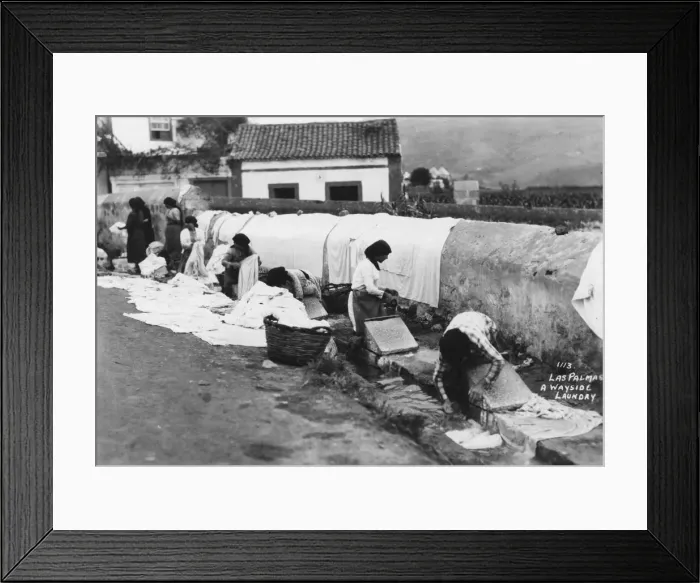 Framed Print : A wayside laundry, Las Palmas, Gran Canaria, Canary Islands, Spain, 20th century Framed Print : A wayside laundry, Las Palmas, Gran Canaria, Canary Islands, Spain, 20th century