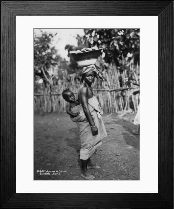 Framed Print : Woman and child, Sierra Leone, 20th century Framed Print : Woman and child, Sierra Leone, 20th century