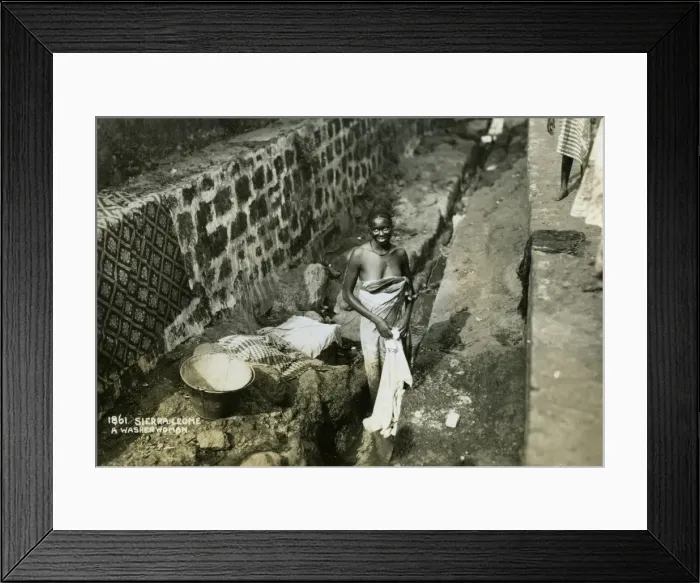 Framed Print : A washerwoman, Sierra Leone, 20th century