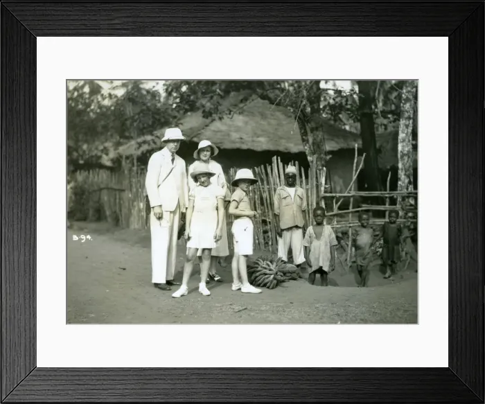 Framed Print : Group portrait of Europeans and locals, Sierra Leone, 20th century Framed Print : Group portrait of Europeans and locals, Sierra Leone, 20th century