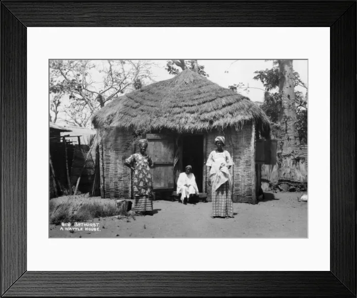 Framed Print : A wattle house, Bathurst, Gambia, 20th century Framed Print : A wattle house, Bathurst, Gambia, 20th century