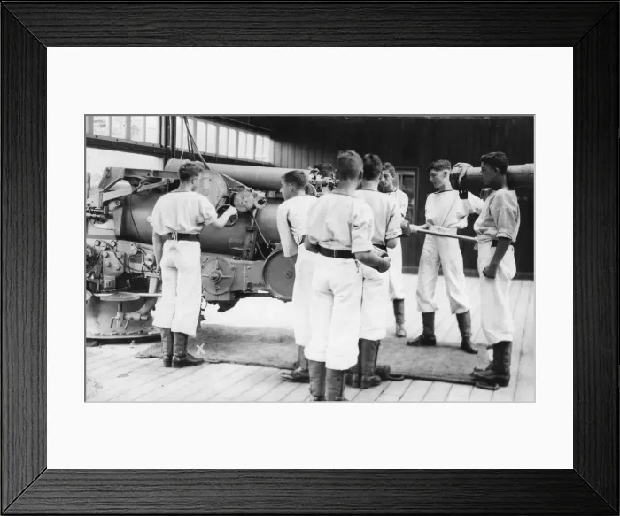 Framed Print : 6-inch gun drill, Royal Navy training establishment, Shotley, Suffolk, 1936 Framed Print : 6-inch gun drill, Royal Navy training establishment, Shotley, Suffolk, 1936