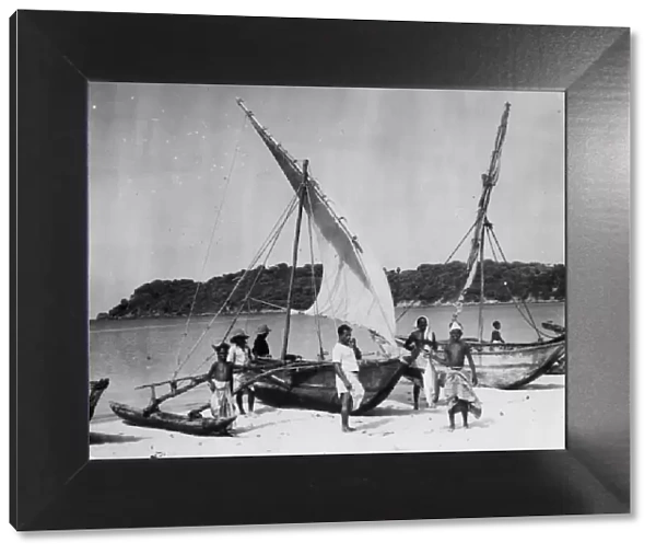 Fishing boats, Trincomalee, Ceylon, 1945