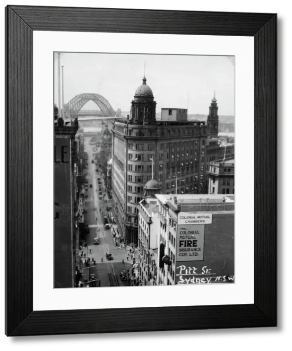 Framed Print : Pitt Street, Sydney, New South Wales, Australia, 1945 Framed Print : Pitt Street, Sydney, New South Wales, Australia, 1945
