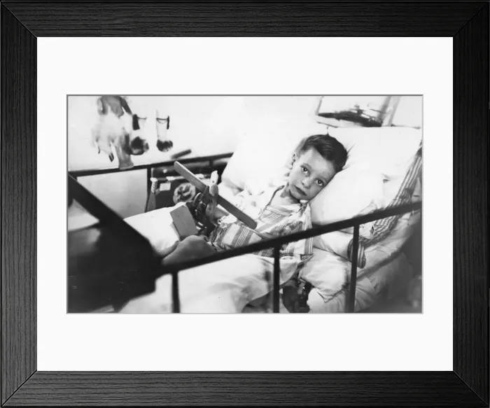 Framed Print : Greek boy from Pylos being nursed in the sick bay of the British battleship HMS Malaya, 1938 Framed Print : Greek boy from Pylos being nursed in the sick bay of the British battleship HMS Malaya, 1938