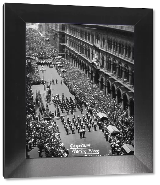 Parade at the Cenotaph, Martin Place, Sydney, New South Wales, 1945 or 1946