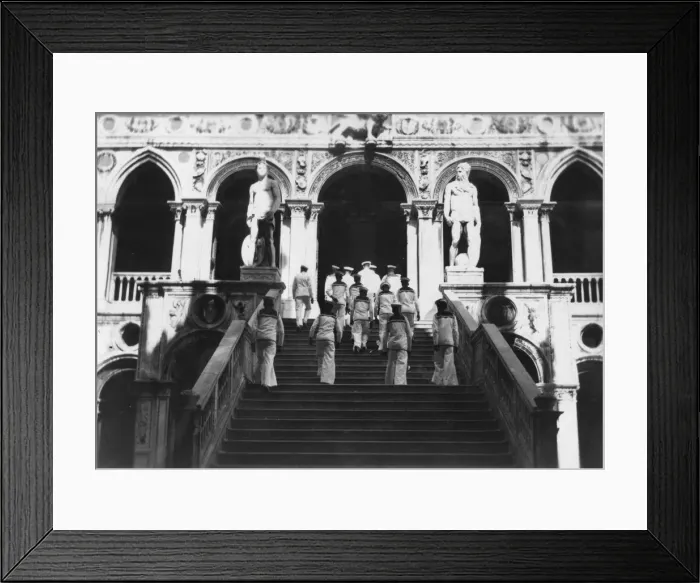 Framed Print : British sailors visiting the Doges Palace, Venice, Italy, 1938 Framed Print : British sailors visiting the Doges Palace, Venice, Italy, 1938