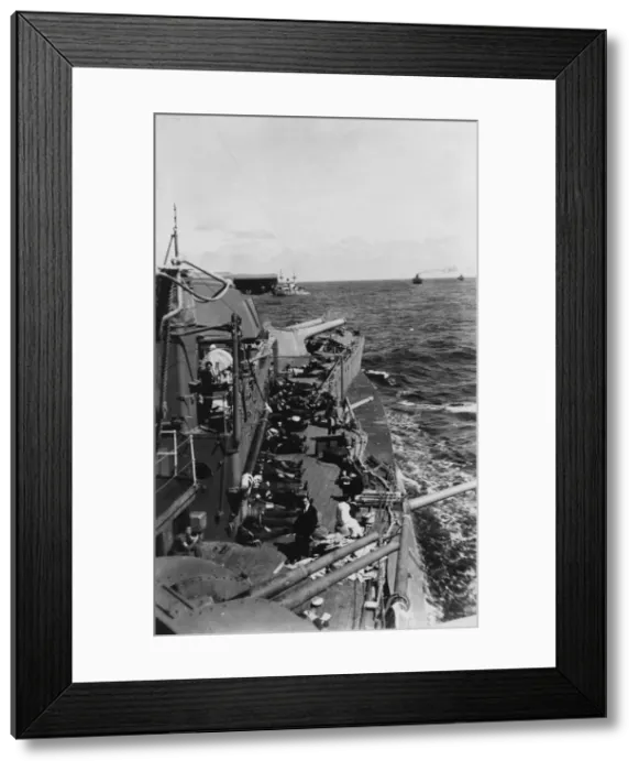 Framed Print : Sailors sleeping on the upper deck of the British battleship HMS Malaya, c1940-c1941 Framed Print : Sailors sleeping on the upper deck of the British battleship HMS Malaya, c1940-c1941