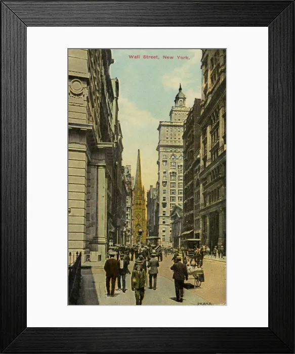 Framed Print : Wall Street, New York City, New York, USA, c1890-c1909(?) Framed Print : Wall Street, New York City, New York, USA, c1890-c1909(?)