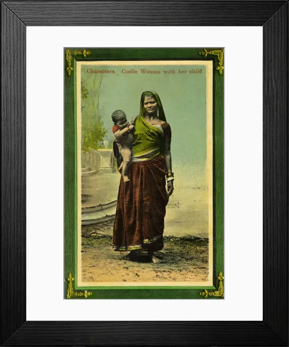 Framed Print : Indian woman with her child, Calcutta, India, late 19th or early 20th century Framed Print : Indian woman with her child, Calcutta, India, late 19th or early 20th century
