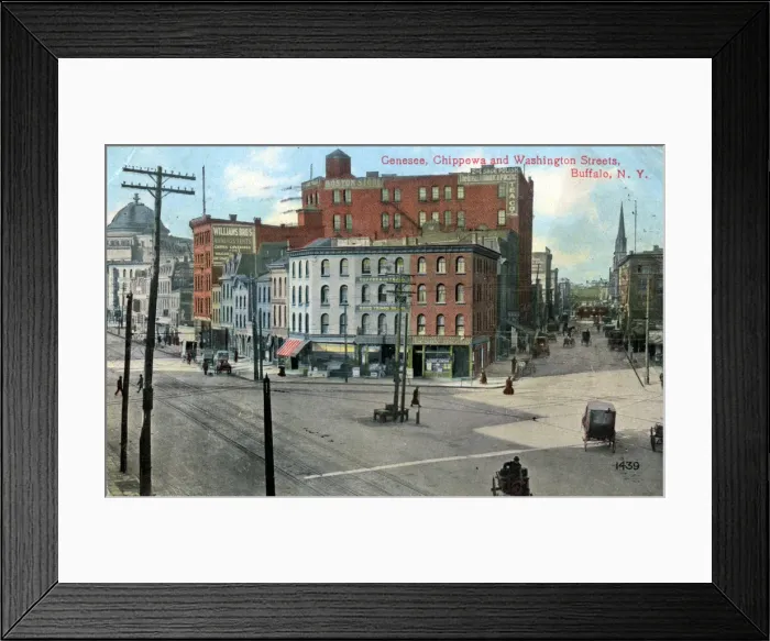 Framed Print : Genesse, Chippewa and Washington Streets, Buffalo, New York, USA, c1910 Framed Print : Genesse, Chippewa and Washington Streets, Buffalo, New York, USA, c1910