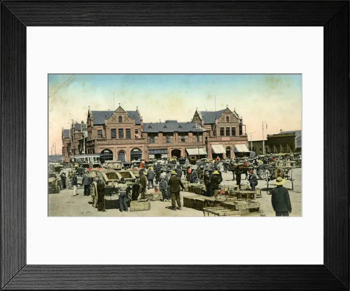 Framed Print : Market buildings, Johannesburg, Transvaal, South Africa, c1904. Artist: Sallo Epstein & Co Framed Print : Market buildings, Johannesburg, Transvaal, South Africa, c1904. Artist: Sallo Epstein & Co
