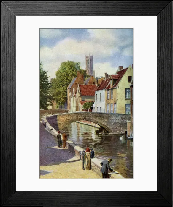 Framed Print : Bridge and Green Quay, Bruges, Belgium, c1924. Artist: Horace W Nicholls Framed Print : Bridge and Green Quay, Bruges, Belgium, c1924. Artist: Horace W Nicholls
