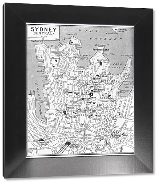 Map of central Sydney, New South Wales, Australia, c1924