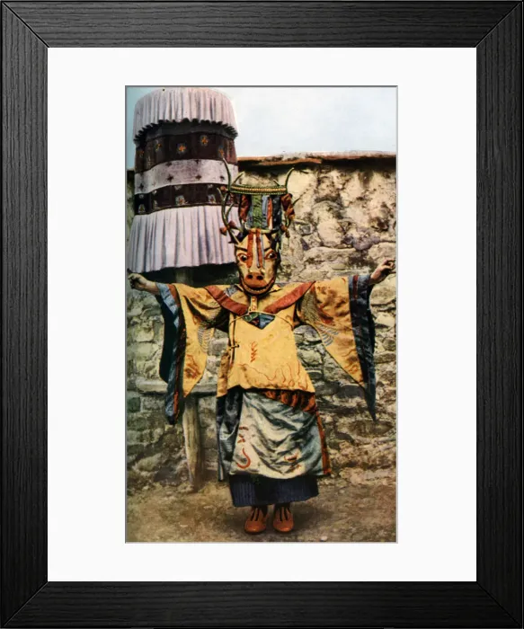 Framed Print : Lama dance, Tibet, c1924. Artist: Edmund Candler Framed Print : Lama dance, Tibet, c1924. Artist: Edmund Candler