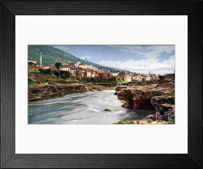 Framed Print : Mostar, Bosnia and Herzegovina, Yugoslavia, c1924. Artist: John Bushby Framed Print : Mostar, Bosnia and Herzegovina, Yugoslavia, c1924. Artist: John Bushby