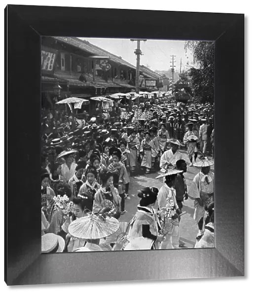 Geisha procession, Yokohama Jubilee, Japan, 1909