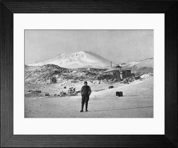 Framed Print : British explorer Ernest Shackleton at the Cape Royds base camp, Antarctica, 1908 Framed Print : British explorer Ernest Shackleton at the Cape Royds base camp, Antarctica, 1908