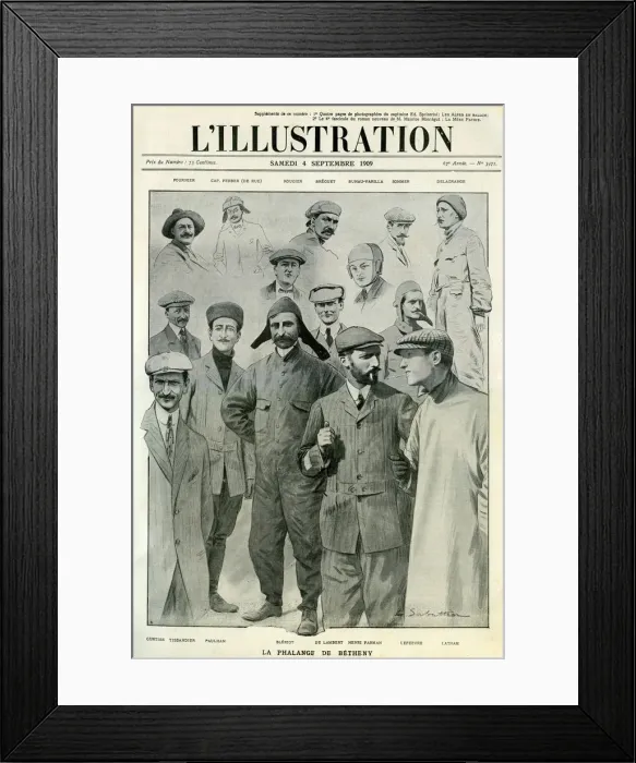 Framed Print : Famous aviators, cover of L Illustration, 4 September 1909 Framed Print : Famous aviators, cover of L Illustration, 4 September 1909
