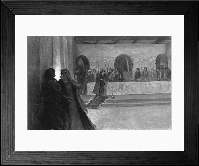 Framed Print : Hallucination of Macbeth during the feast, 1909. Artist: J Simont Framed Print : Hallucination of Macbeth during the feast, 1909. Artist: J Simont