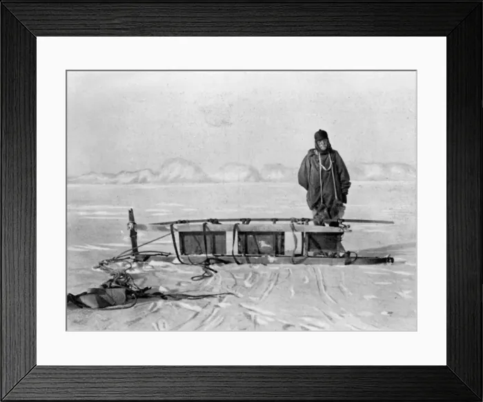 Framed Print : The last sledge from the trek back from the Great Southern Journey, 1909 Framed Print : The last sledge from the trek back from the Great Southern Journey, 1909